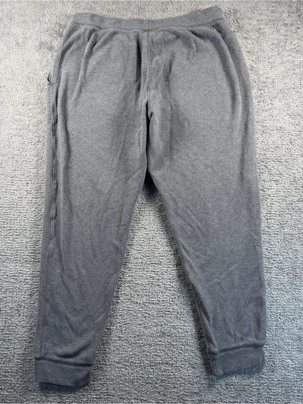 Polo Ralph Lauren Gray Men's Jogger Sweat Pants Sleep Wear White Pony L Waffle